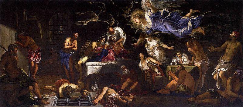 Jacopo Tintoretto St Roch in Prison Visited by an Angel Sweden oil painting art